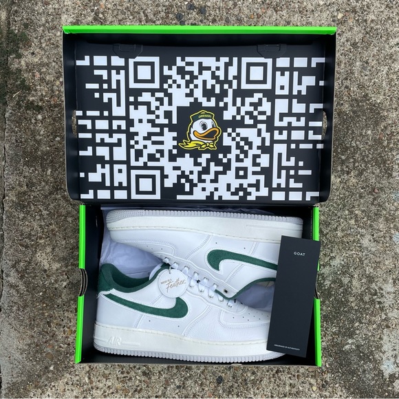 Size 12.5m (14w) Nike Air Force 1 07' Premium University Of Oregon Ducks PE New - Picture 2 of 9